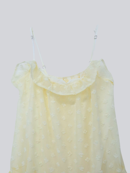 dot chiffon tiered dress