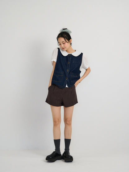 denim stitch vest