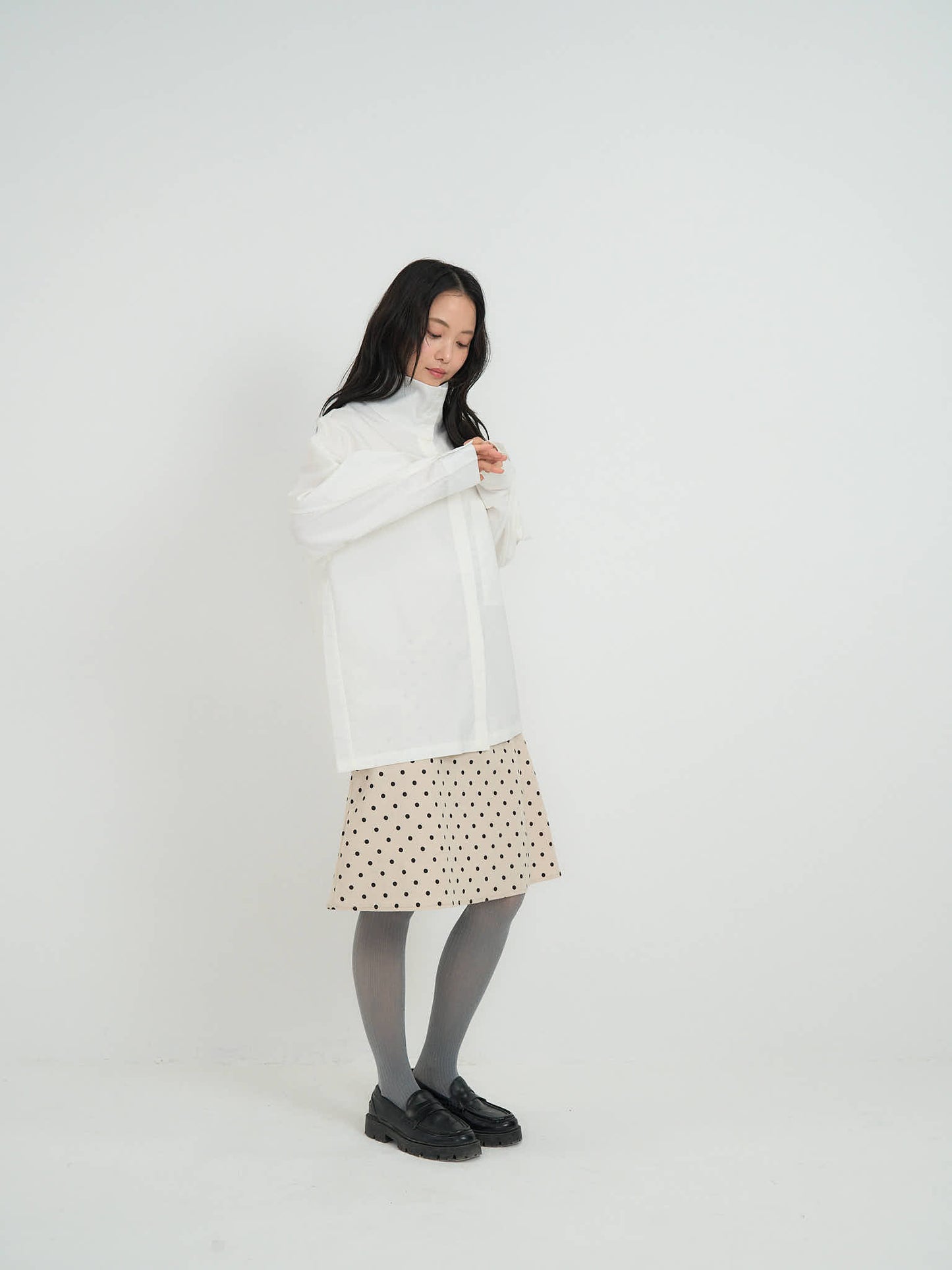 stand collar oversize shirt