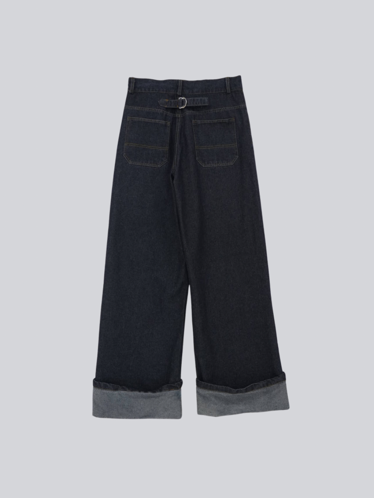 wide leg denim pants