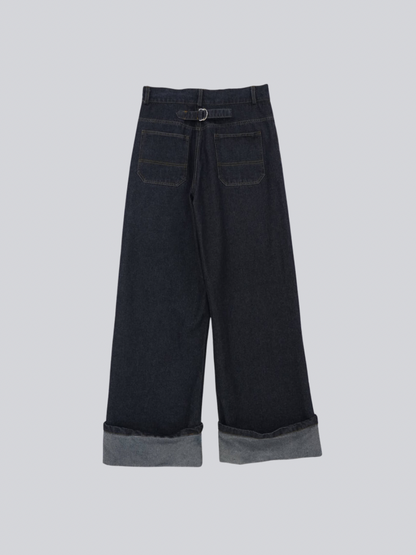 wide leg denim pants