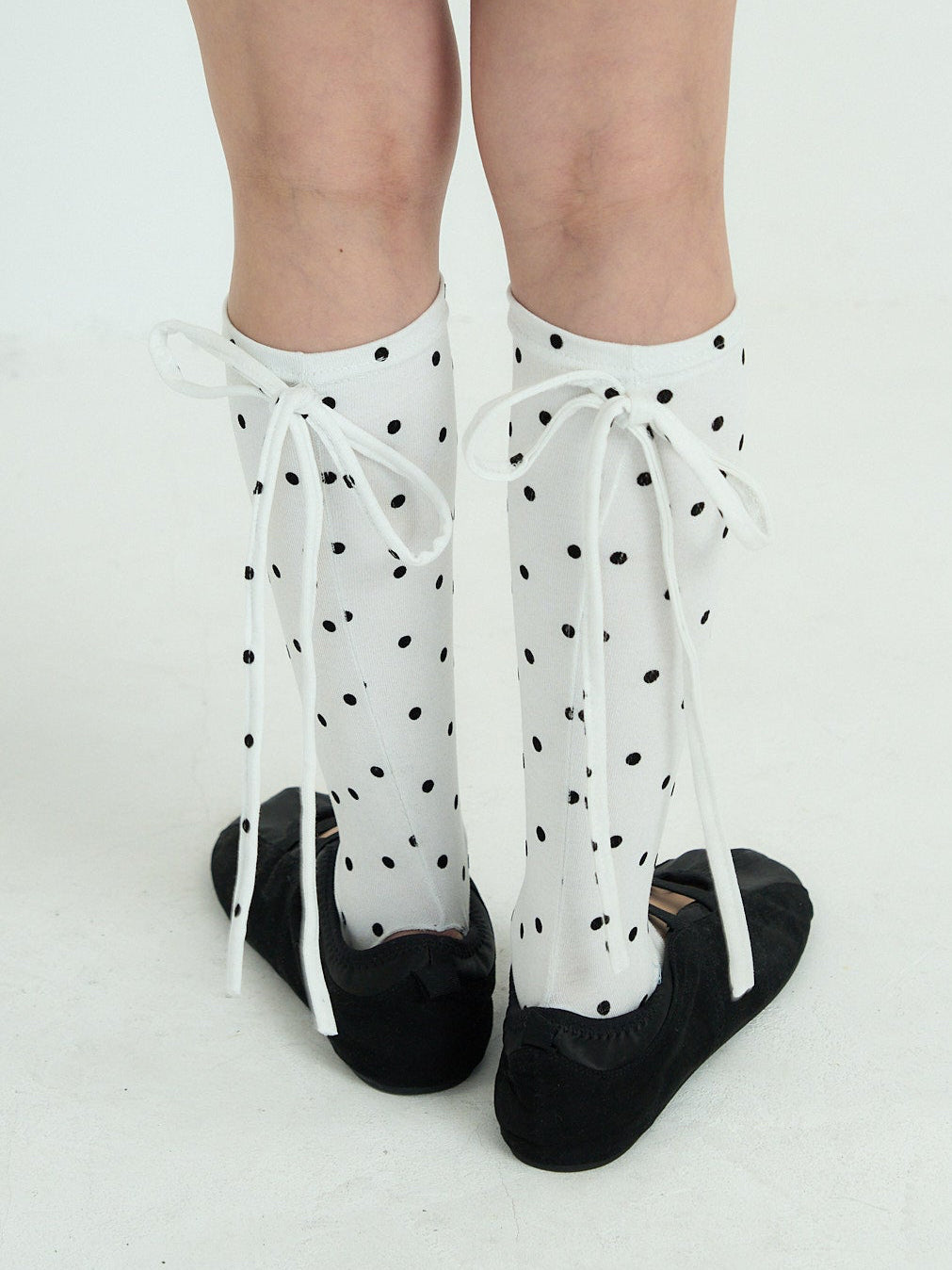 polka dot lace-up leg warmers