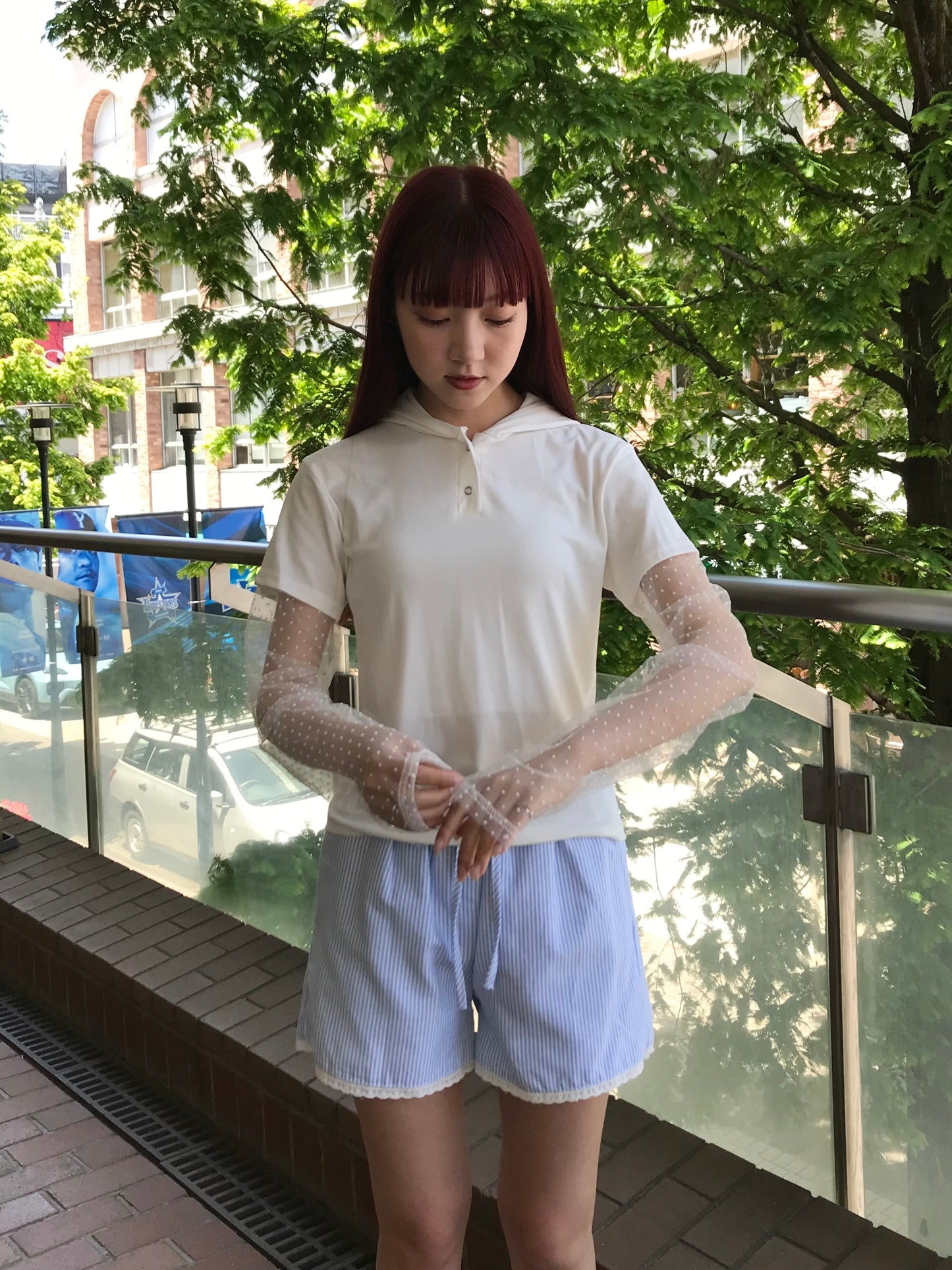 シアー ポロTシャツ カジュアルガーリー レディース Uenui
