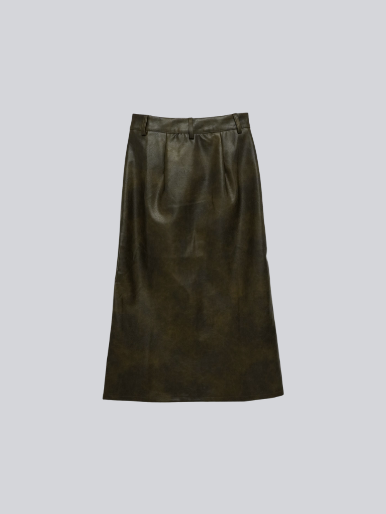 leather long skirt