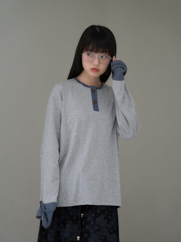 border henley long sleeve tee
