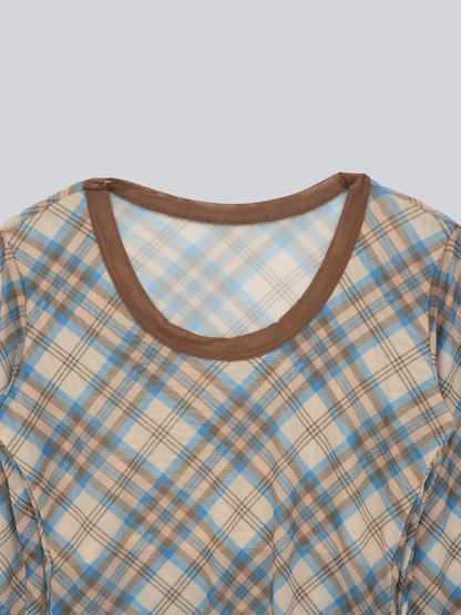 check slim long sleeve tee