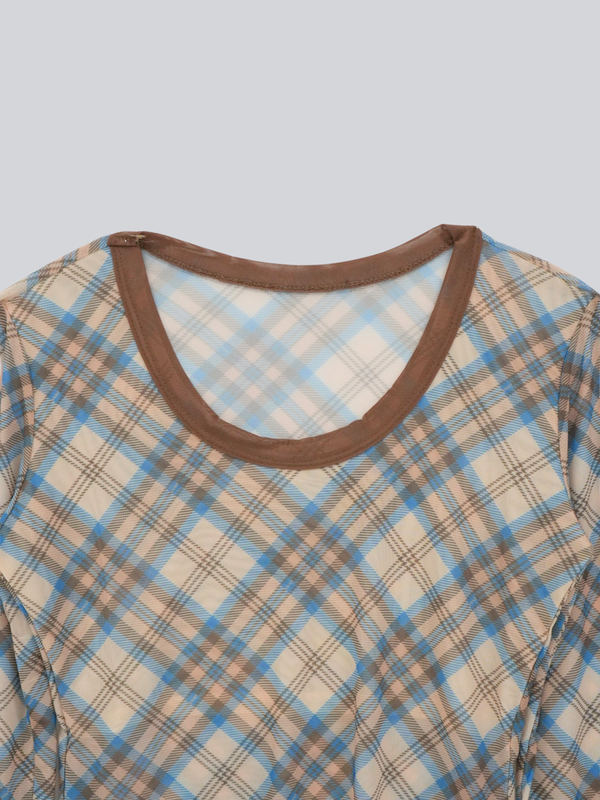 check slim long sleeve tee