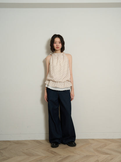check lace cami