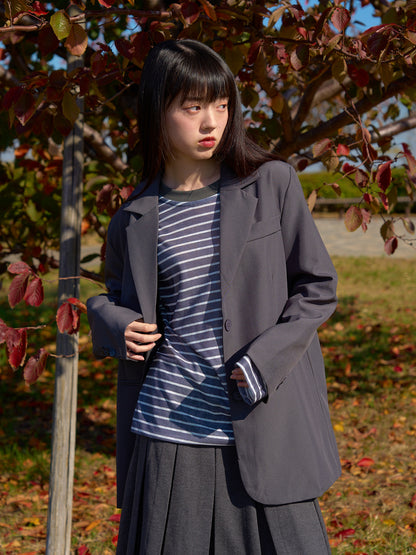 diagonal back slit jacket