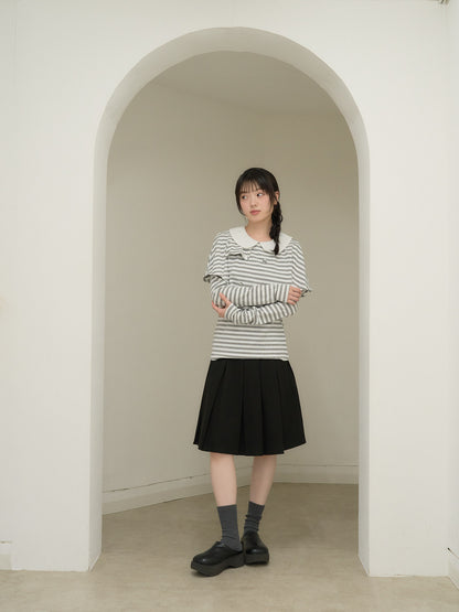 border doll collar cape sleeve top