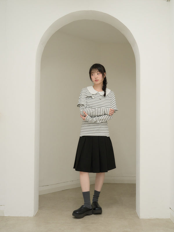 border doll collar cape sleeve top