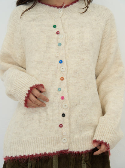 color button knit cardigan