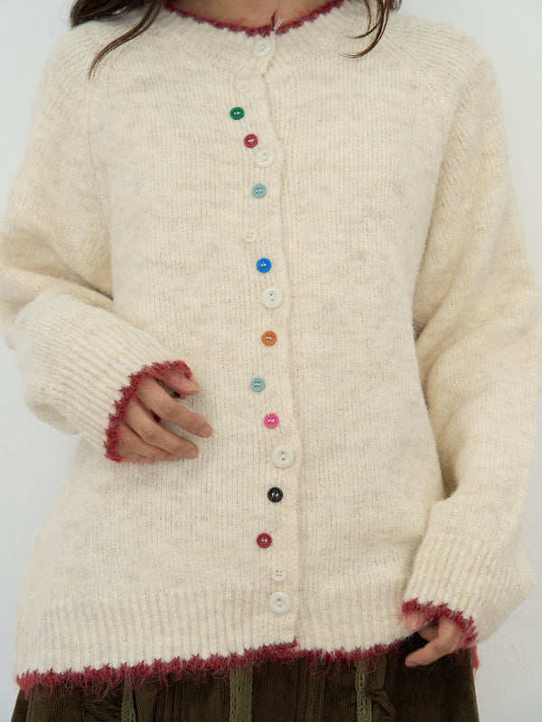 color button knit cardigan