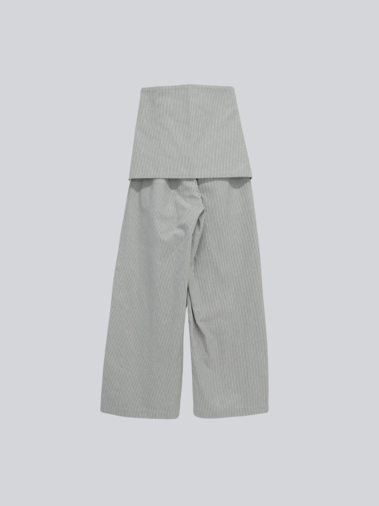 waist ribbon wide pants