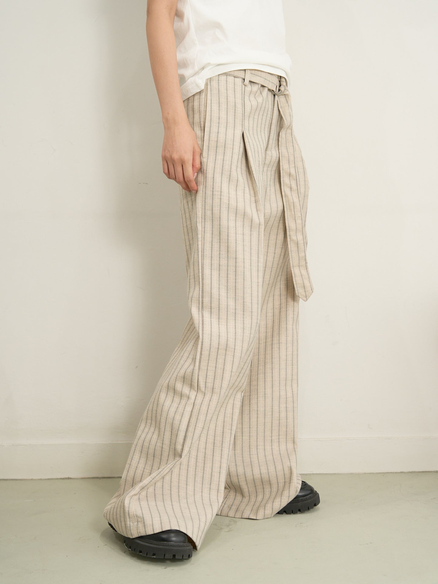 stripe wide pants