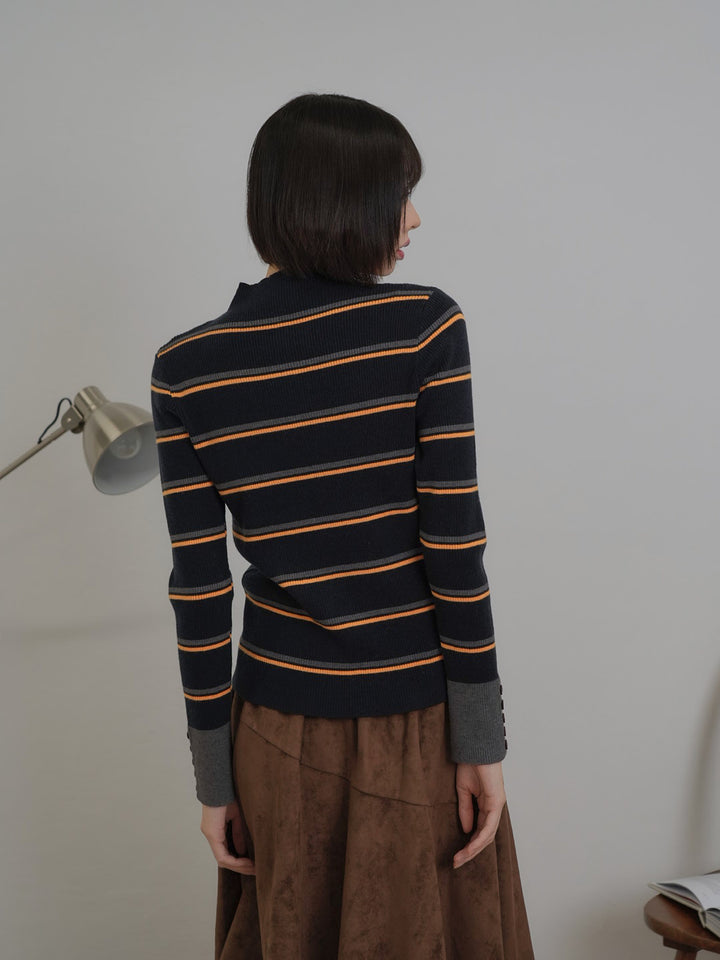 border rib knit  top