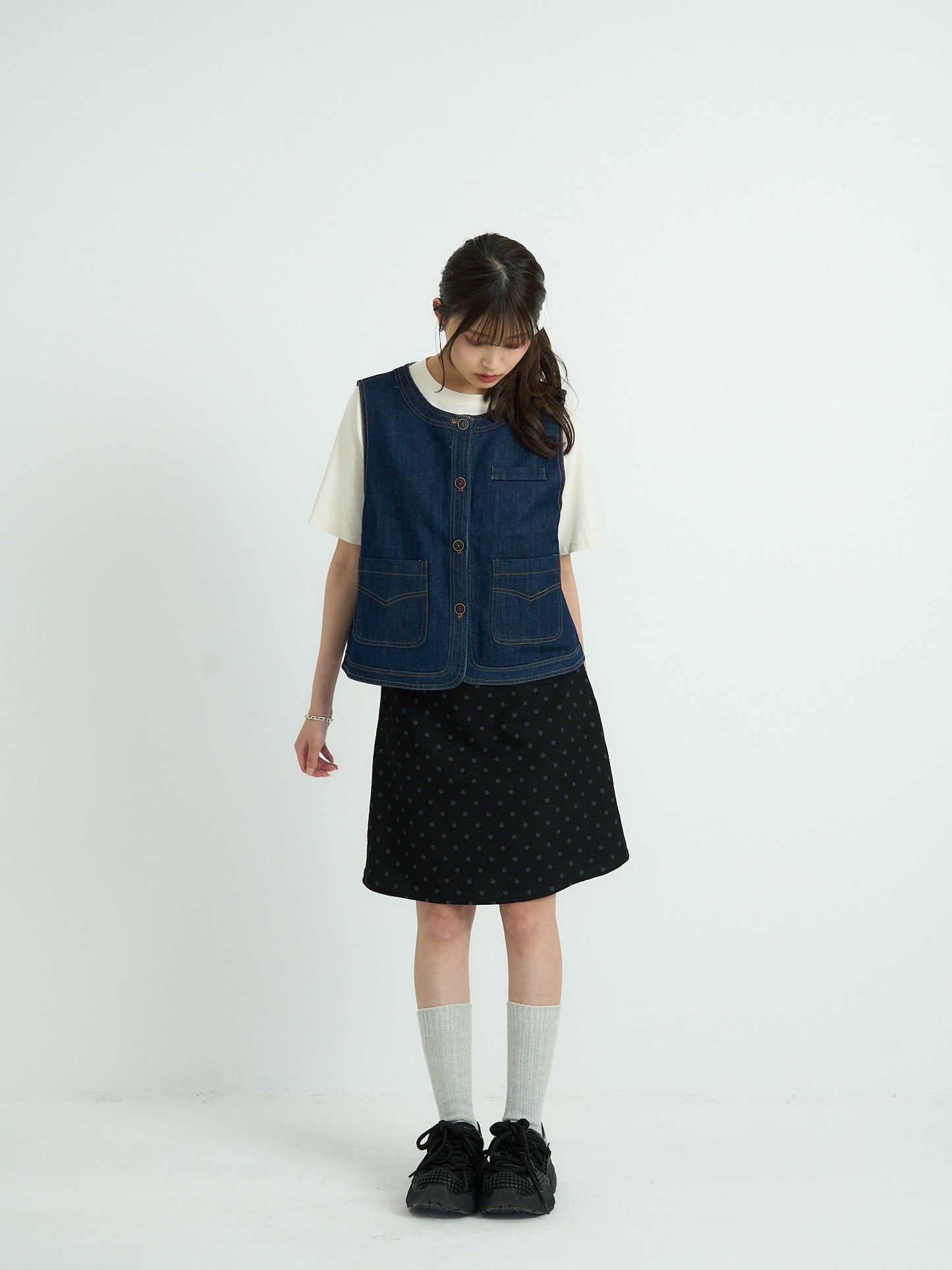 polka dot  midi skirt