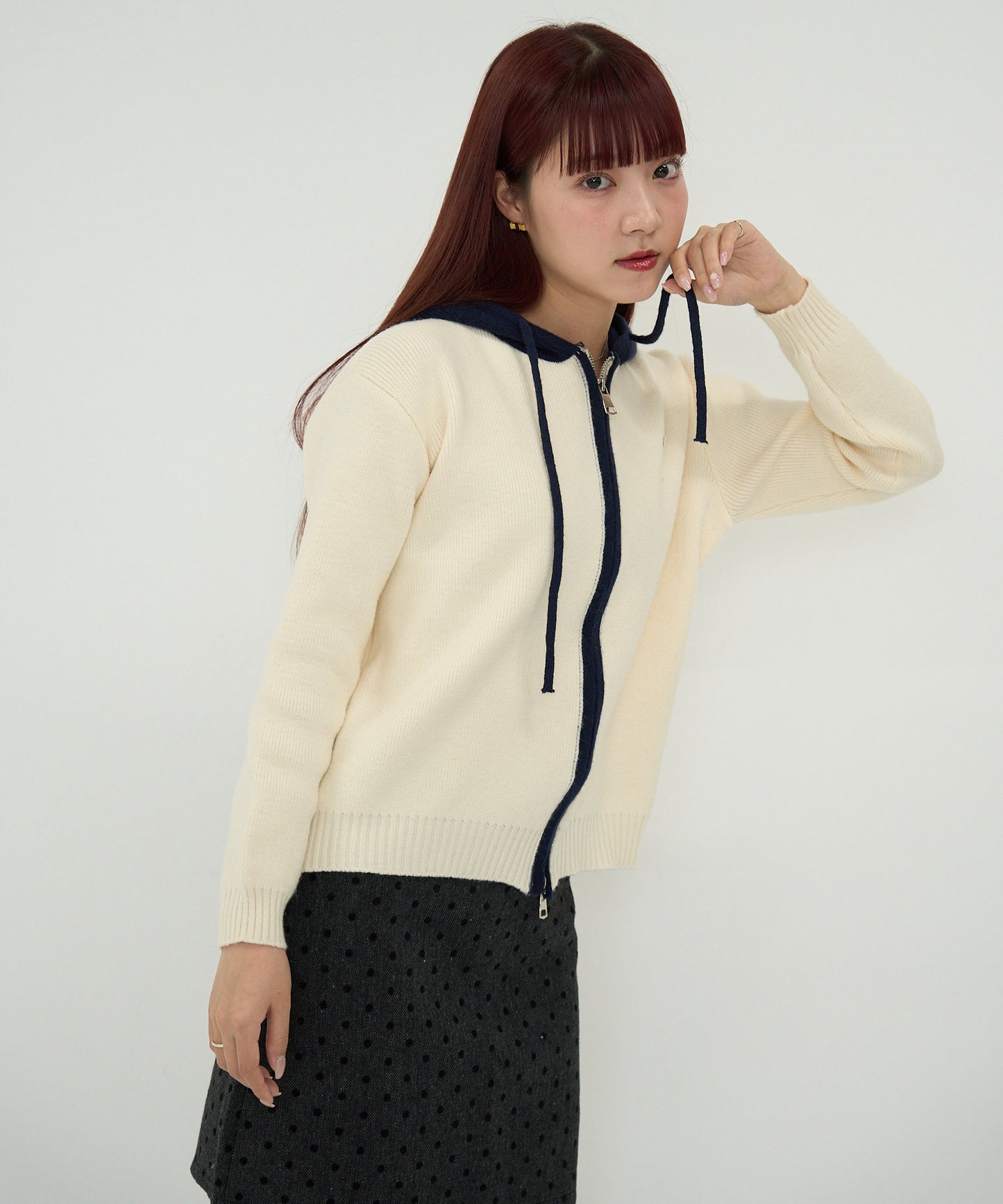 bicolor zip knit