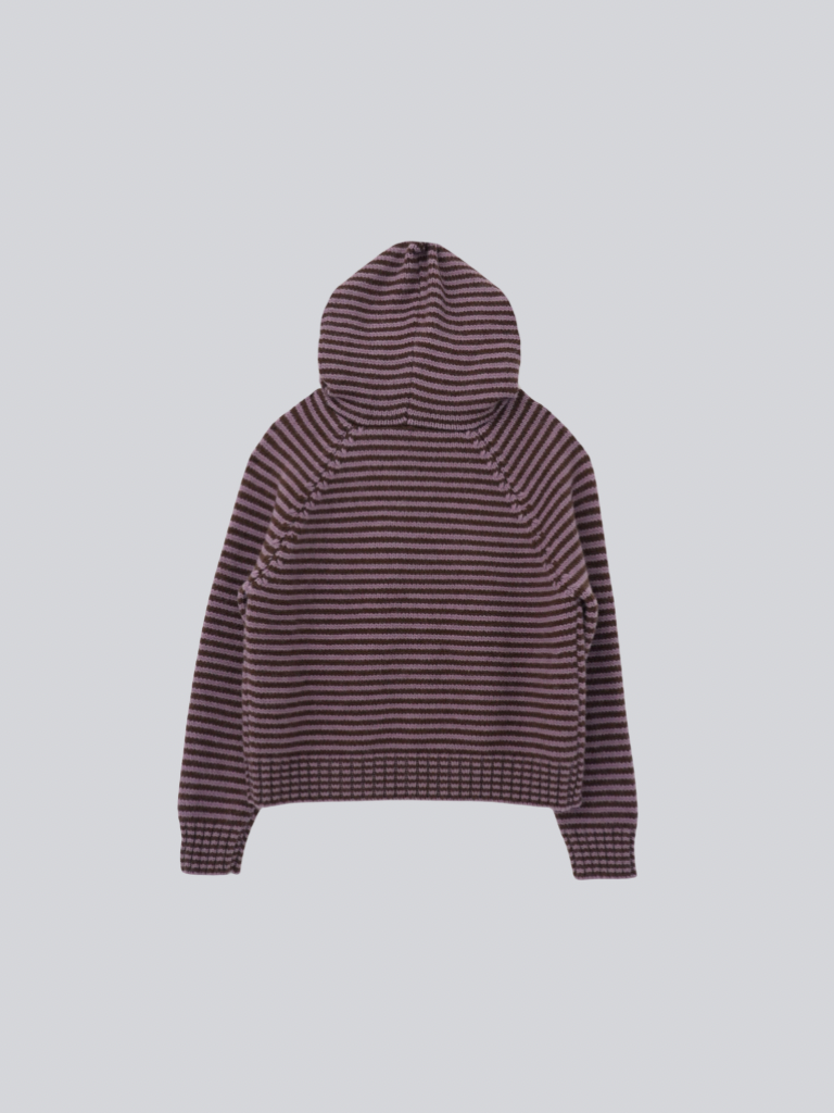 border knit zip hoodie