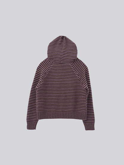 border knit zip hoodie