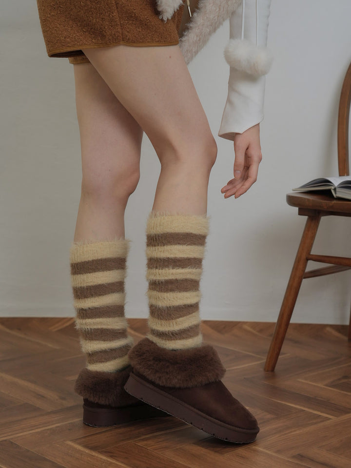 border knit leg warmer