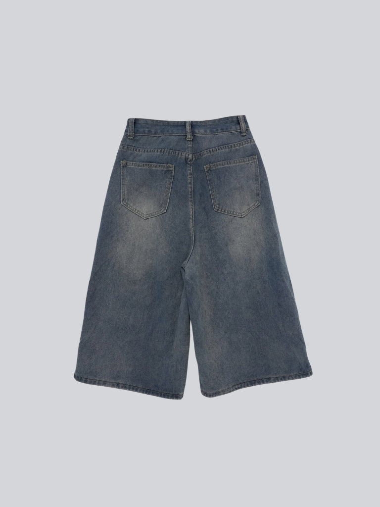 wide denim culottes