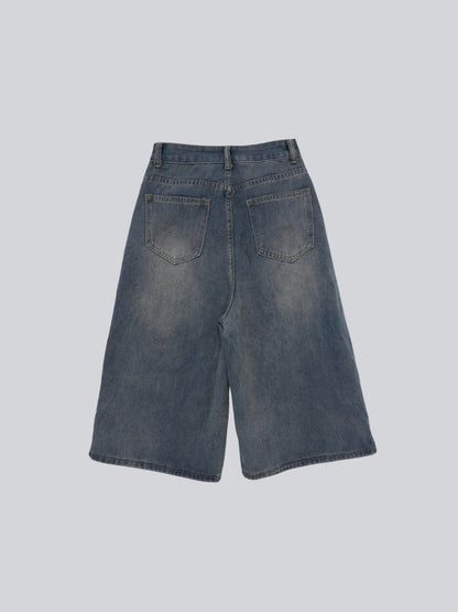 wide denim culottes