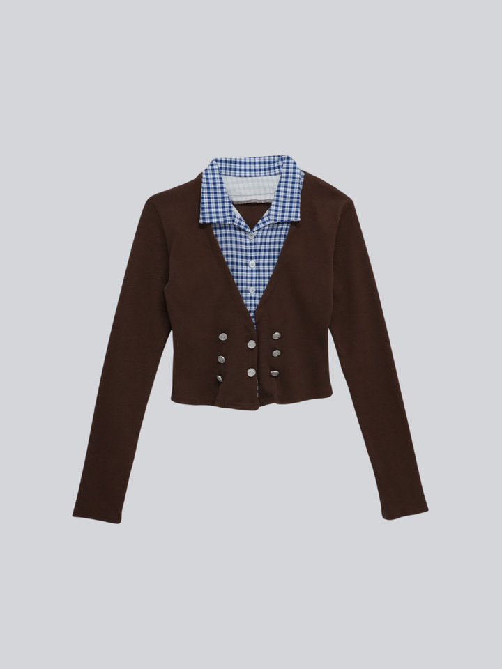 【 9/4 12時再販】layered cropped jacket【9月中旬発送予定】