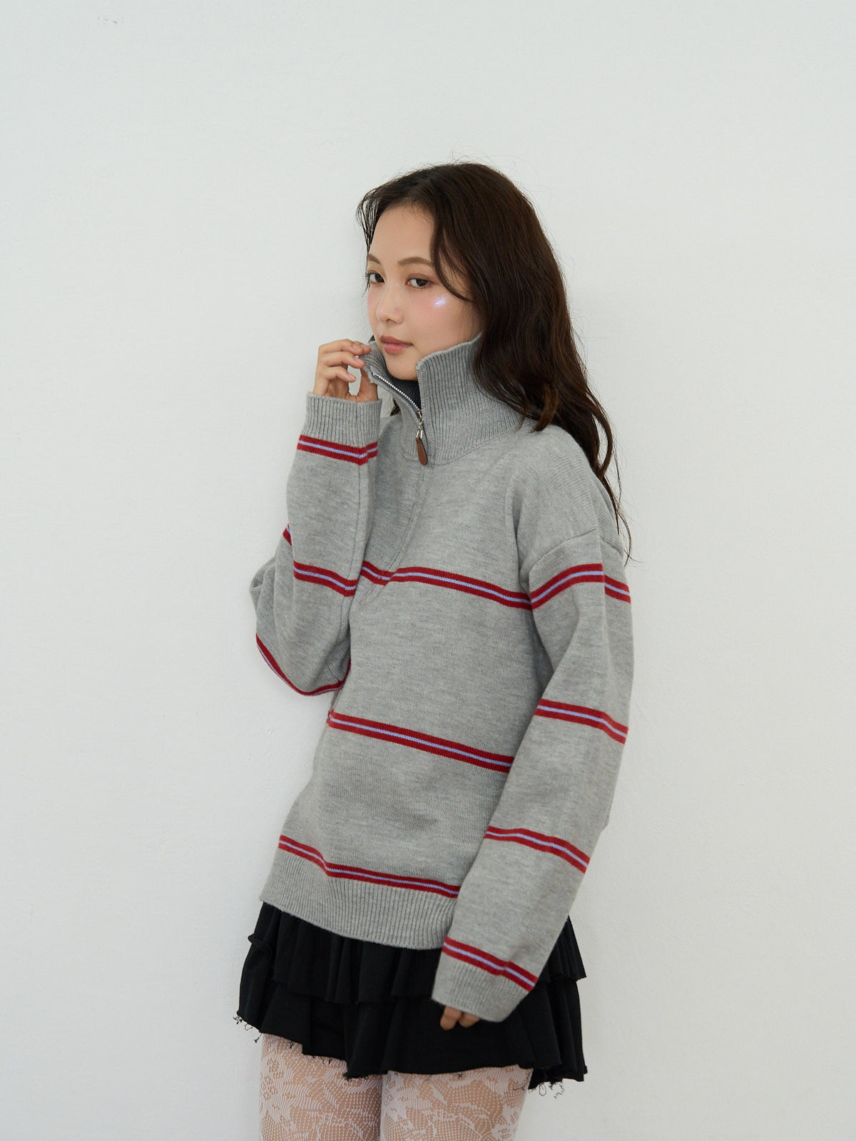 border half zip knit