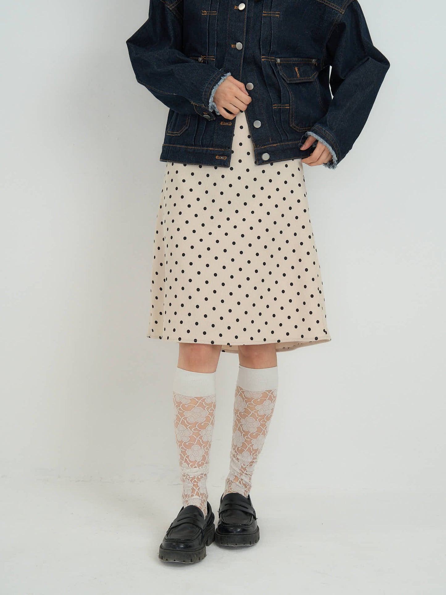 polka dot  midi skirt