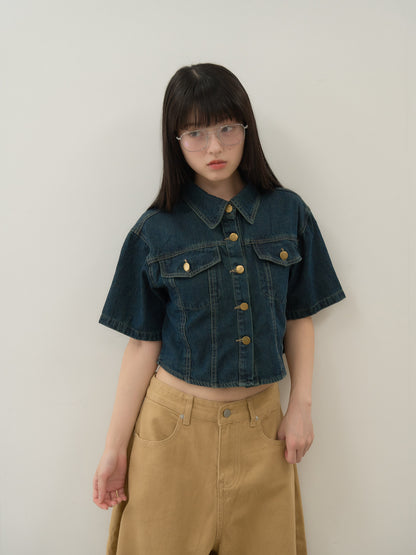 denim short jacket