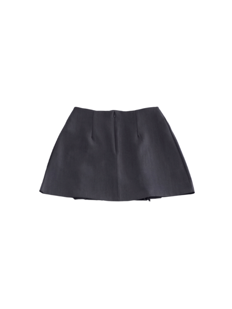 waist ribbon mini skirt