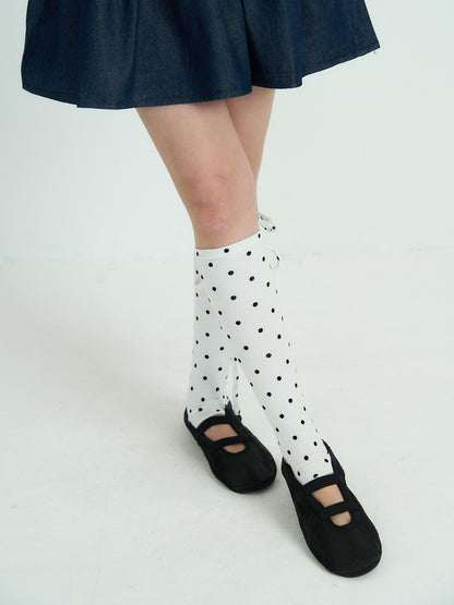 polka dot lace-up leg warmers