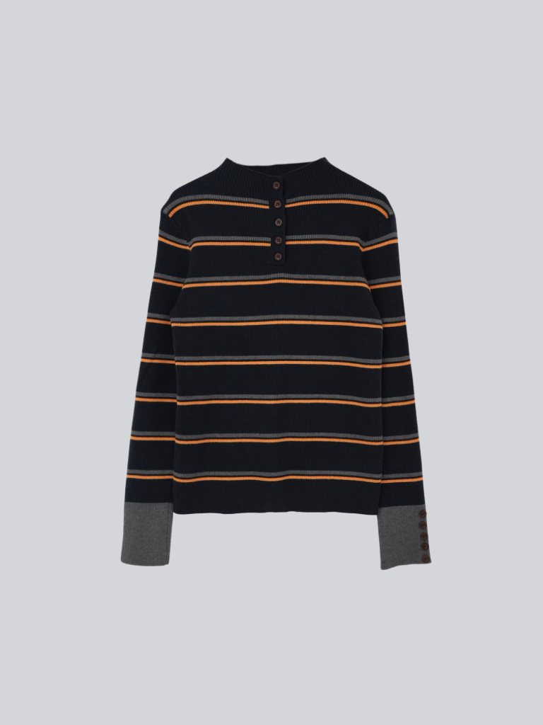 border rib knit  top