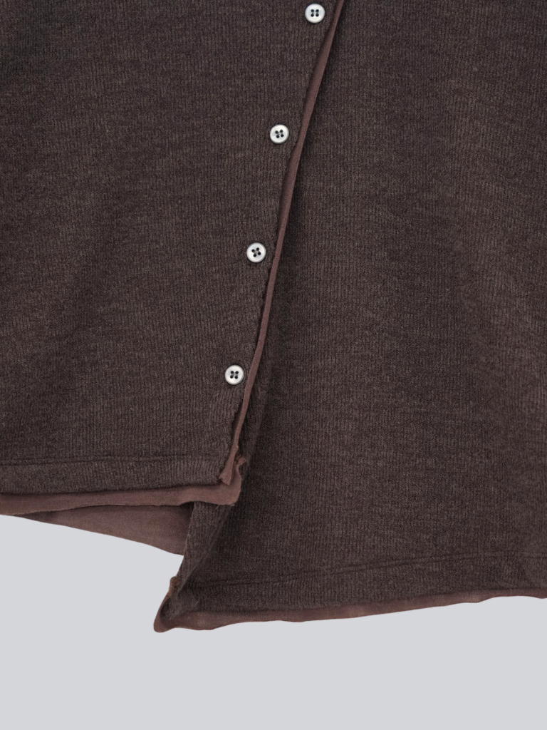 asymmetric button rib cardigan