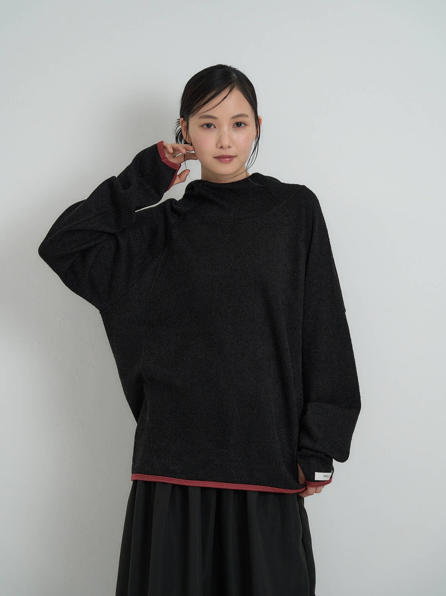 contrast trim ribbed foodie