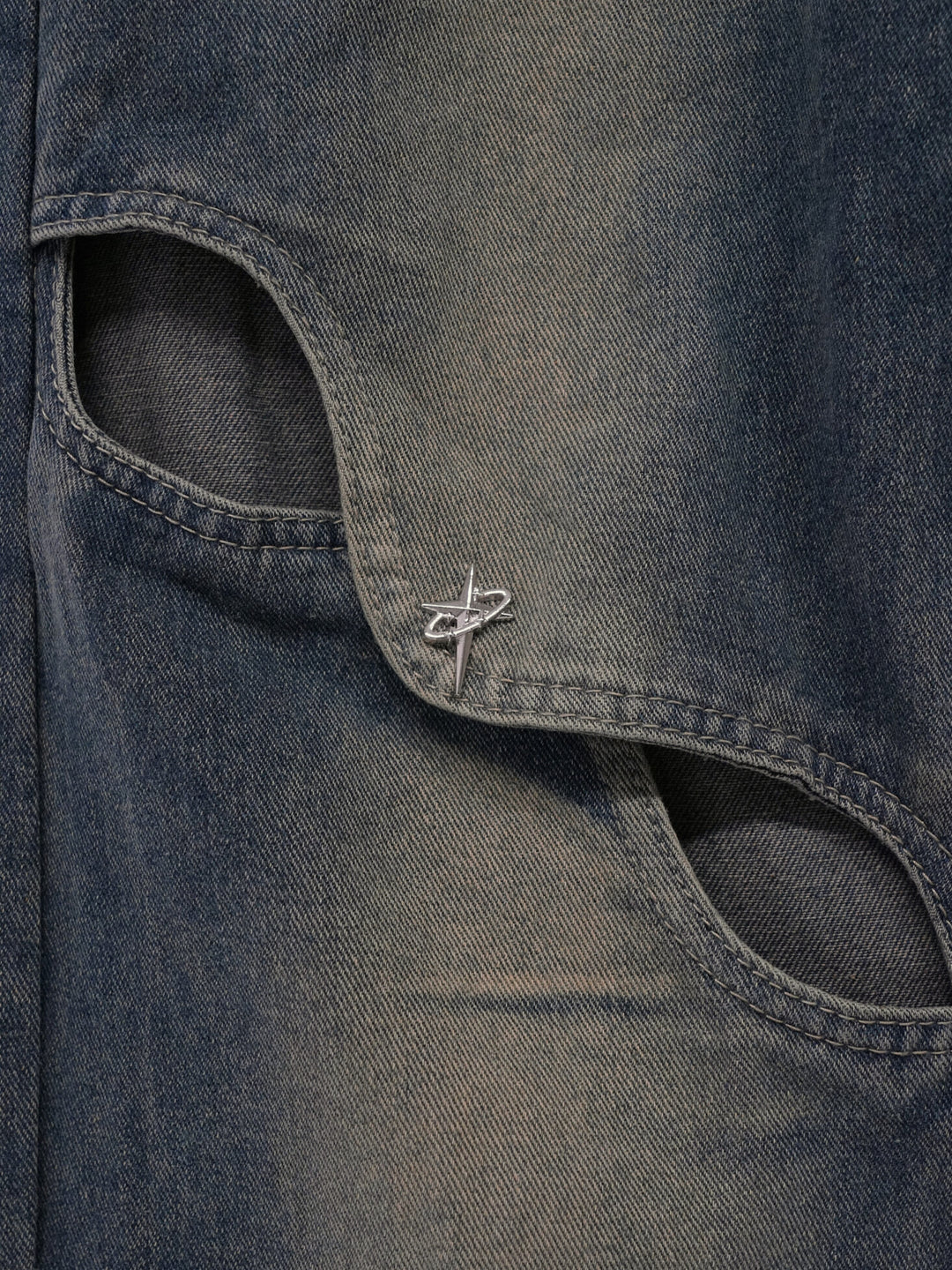 studs cut denim pants