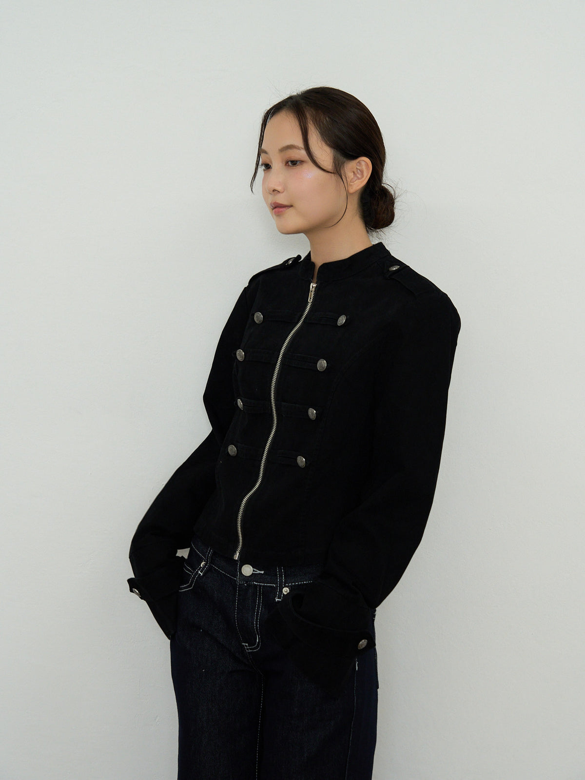 napoleon button short jacket
