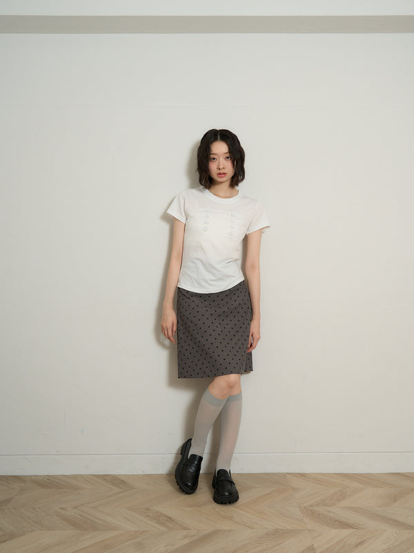 ミリタリーボタン 半袖Tシャツ 大人カジュアル レディース Uenui