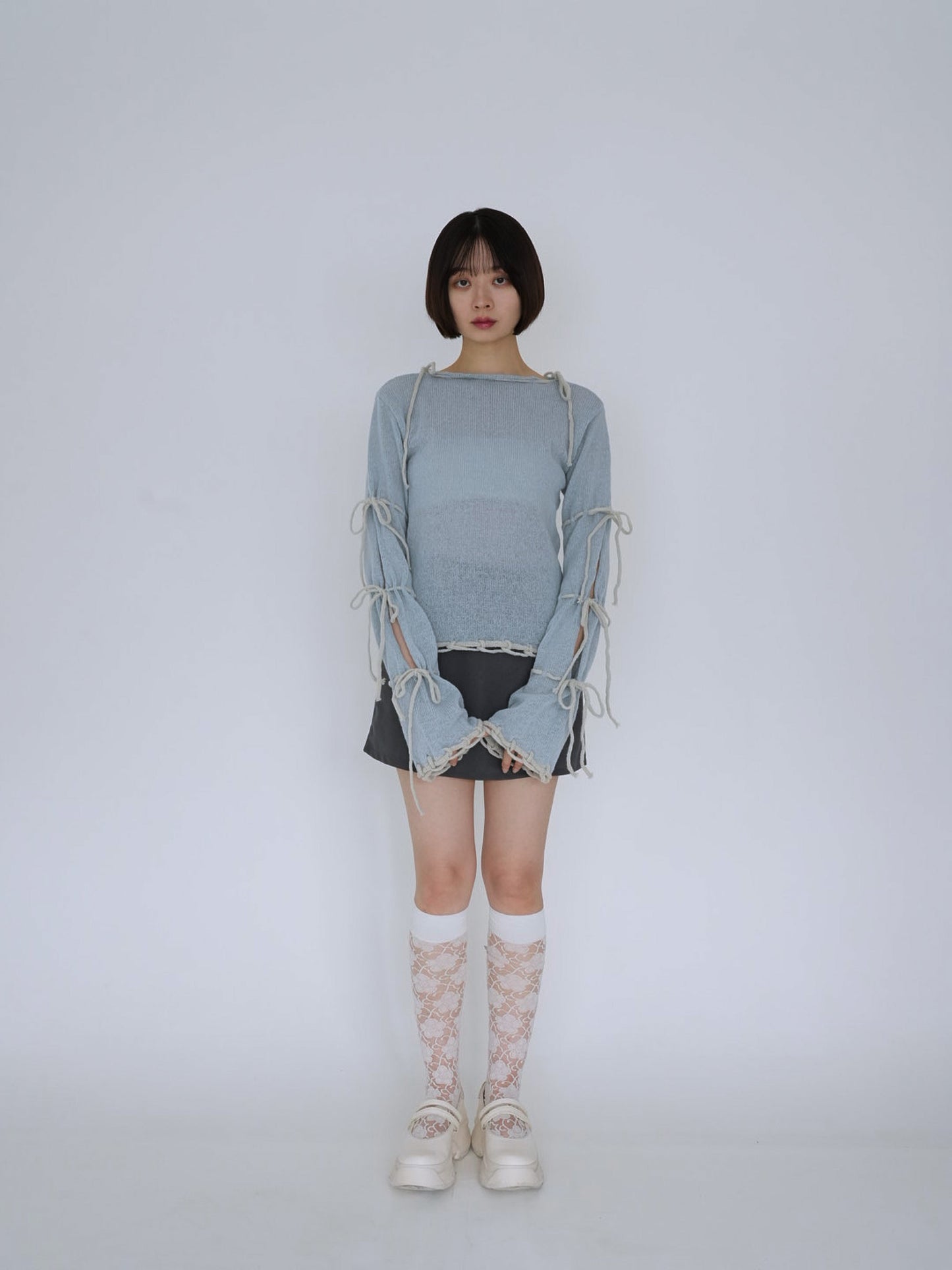 ribbon detail knit top