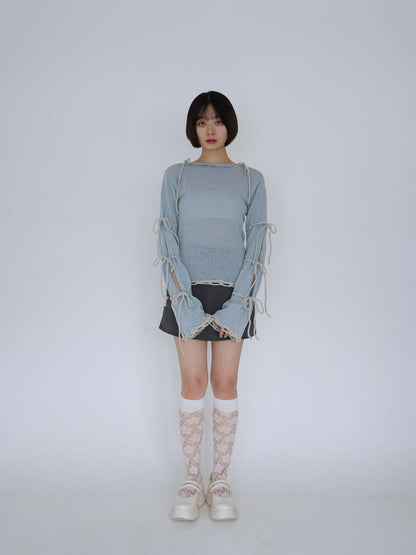 ribbon detail knit top