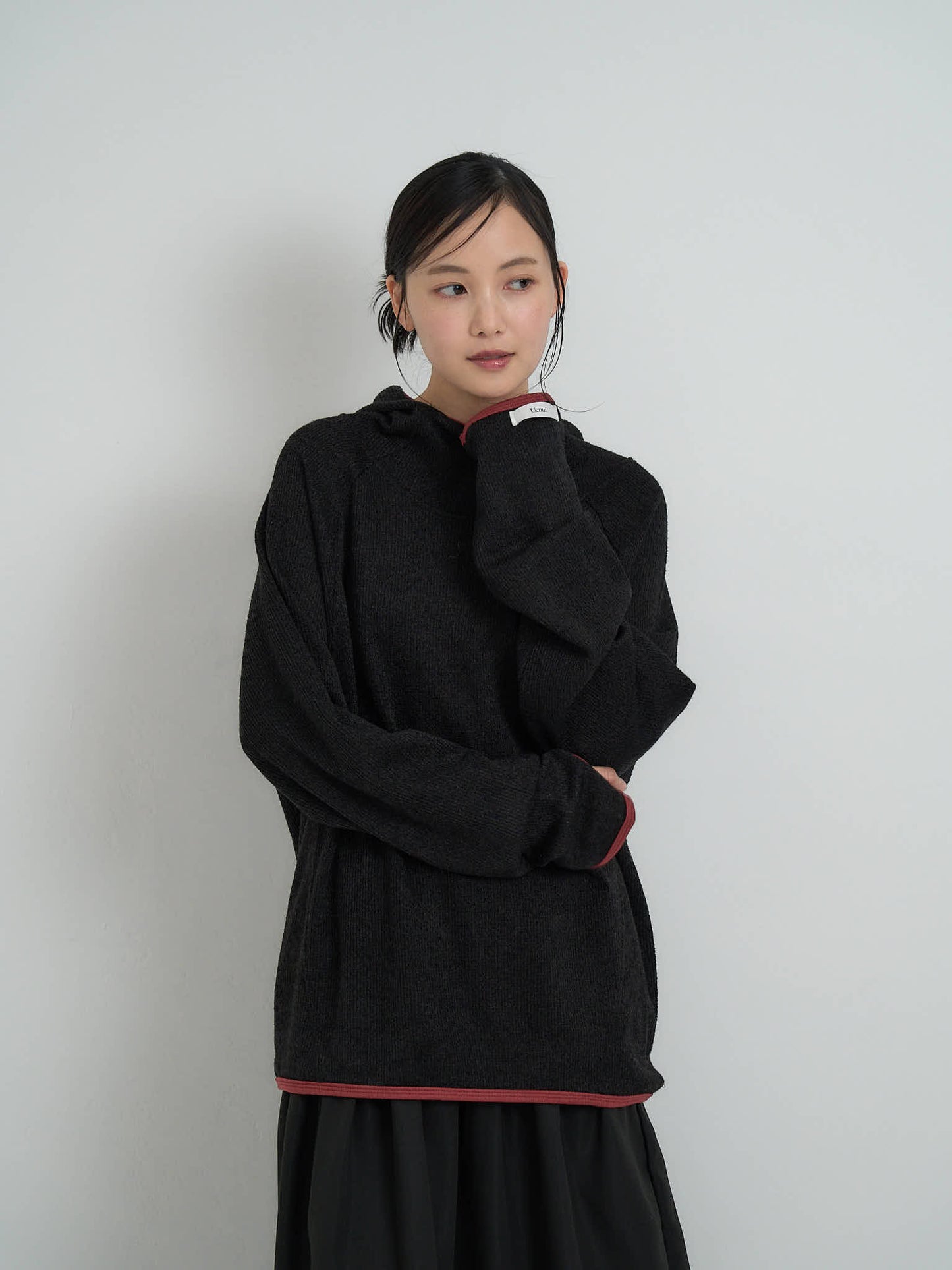 contrast trim ribbed foodie