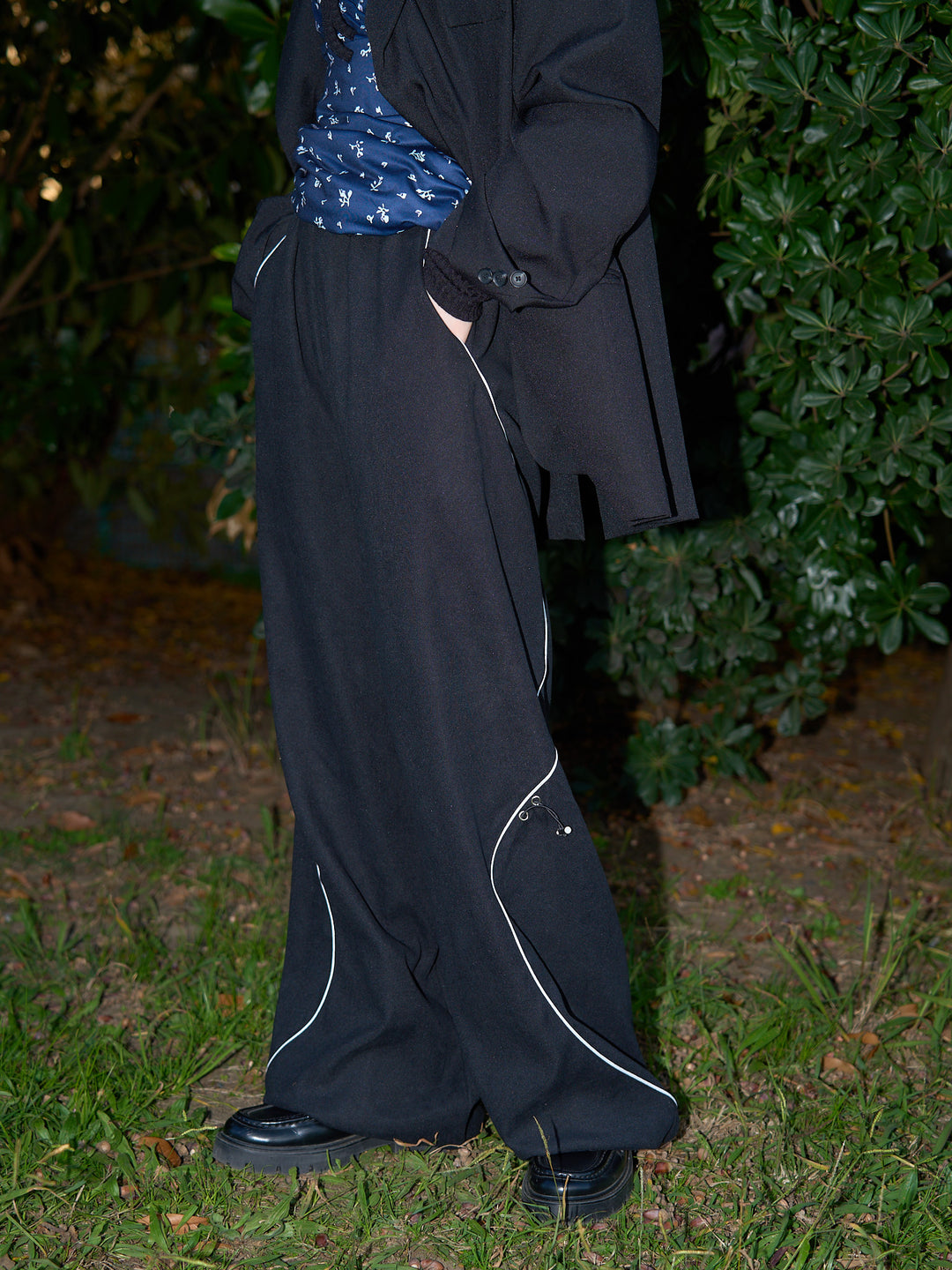 stitch line wide pants