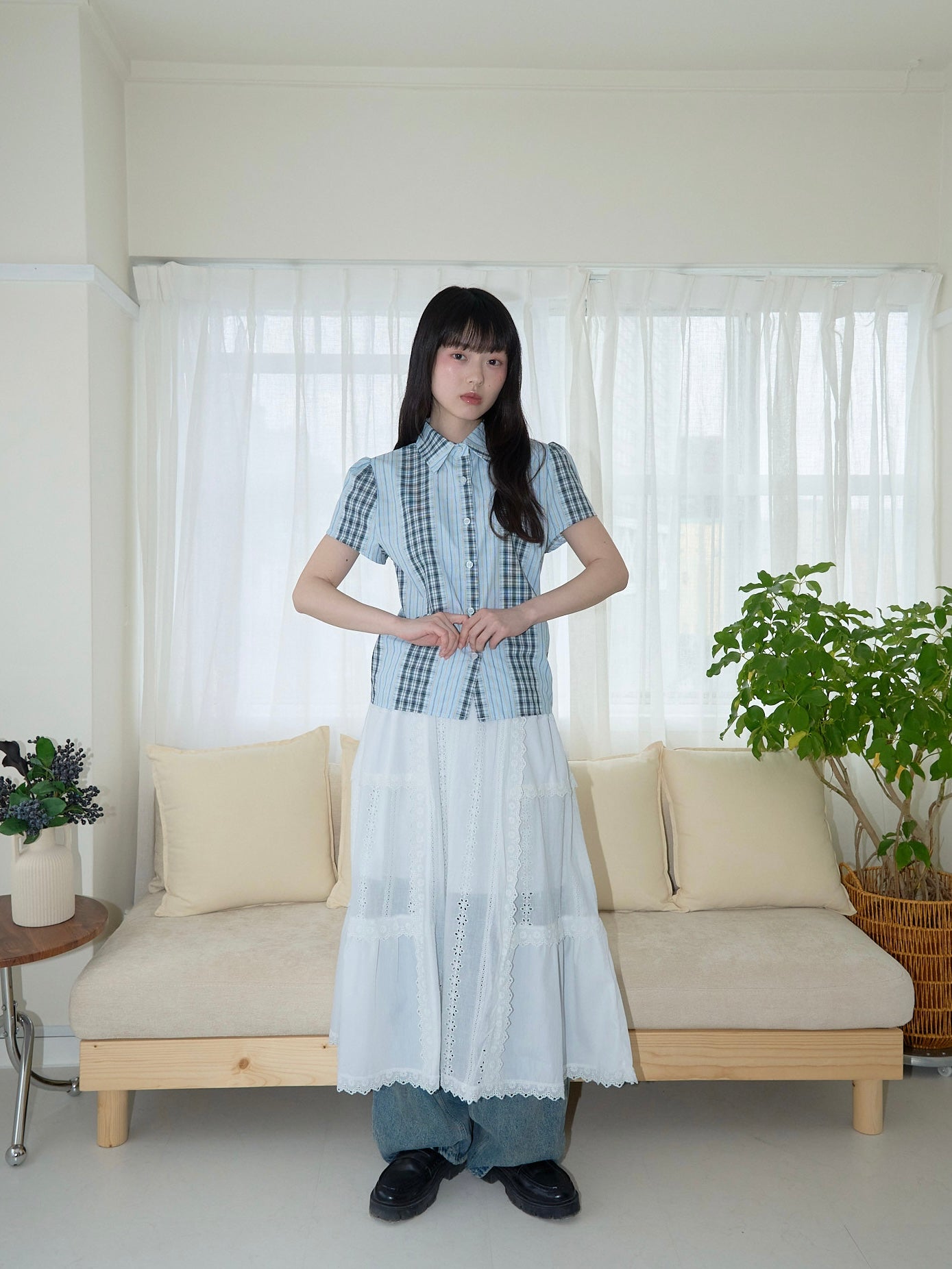 mixed stripe plaid shirt｜ストライプシャツ｜uenui – Uenui