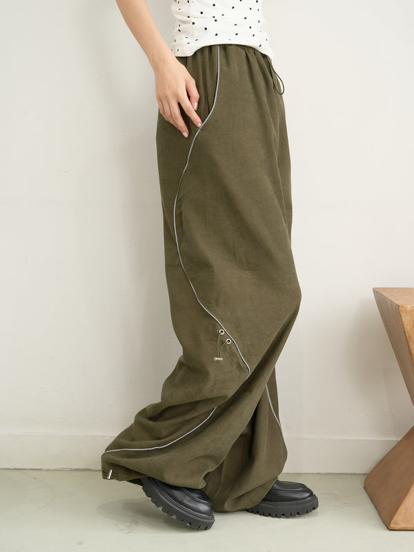 stitch line wide pants