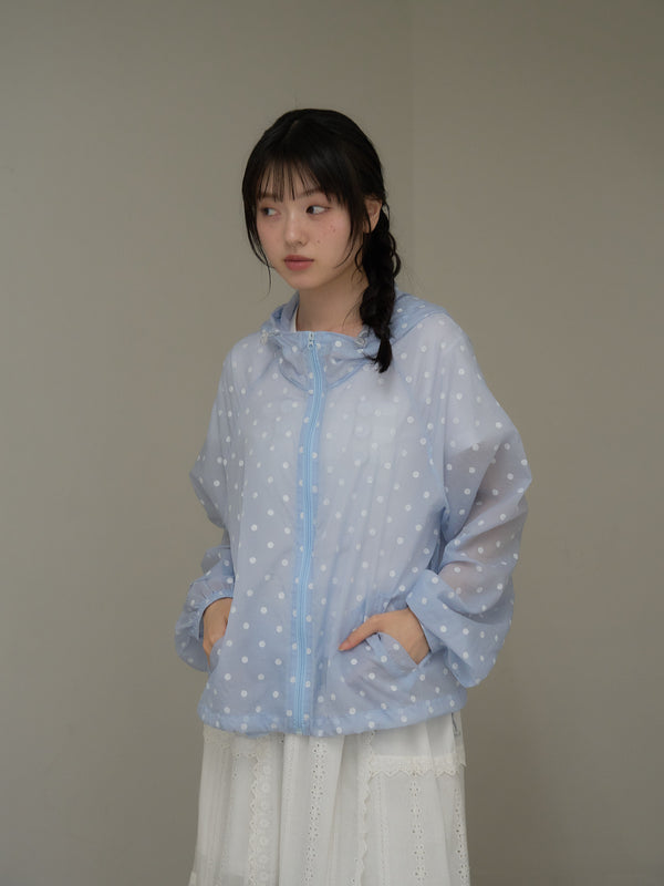dot sheer hoodie