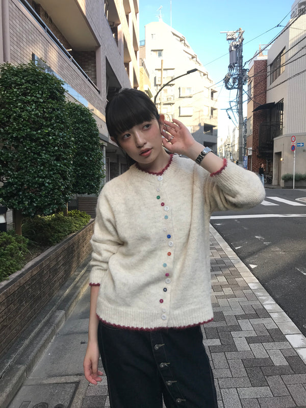 color button knit cardigan
