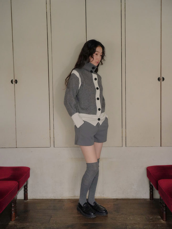 color block knit cardigan