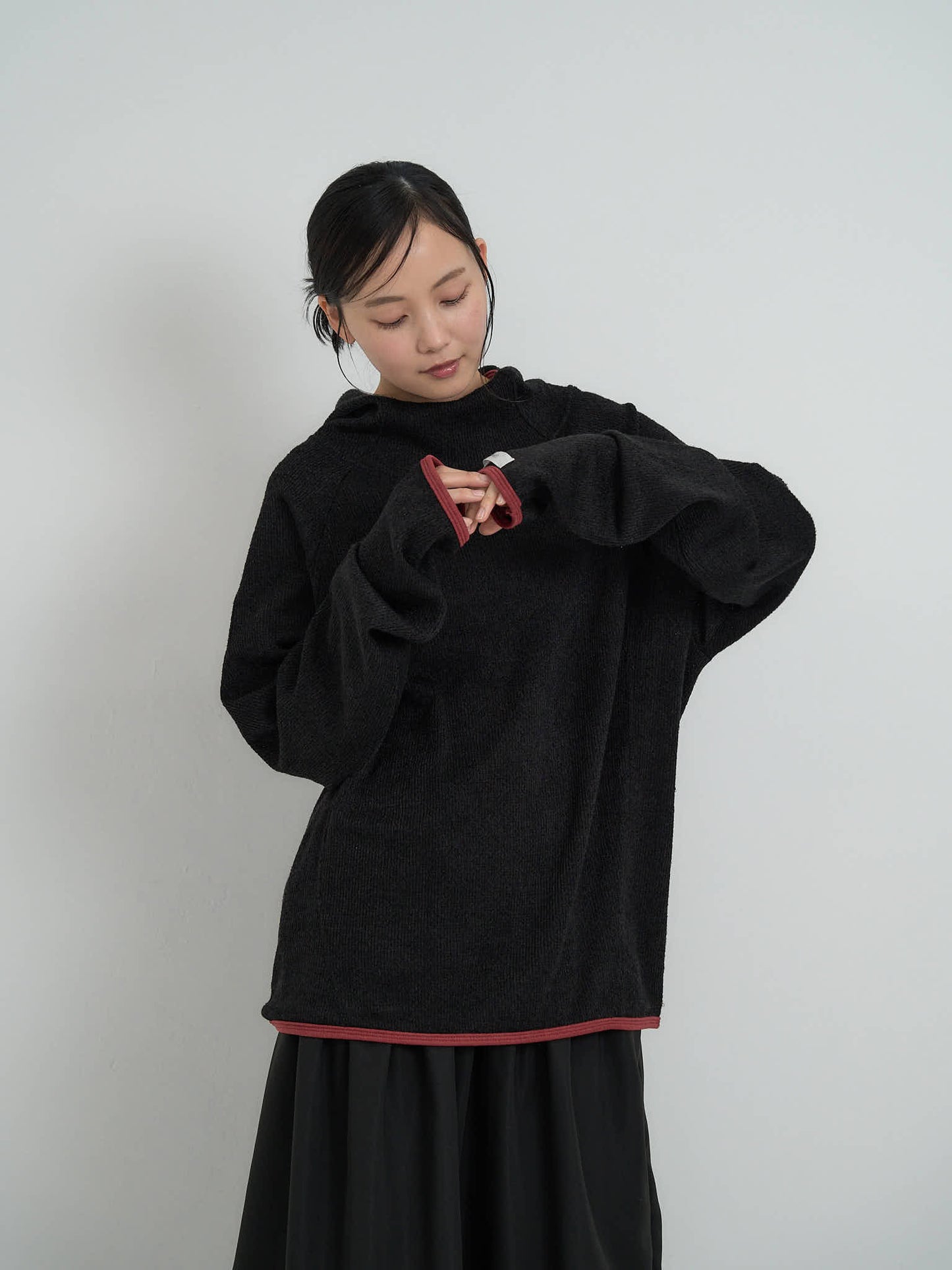 contrast trim ribbed foodie