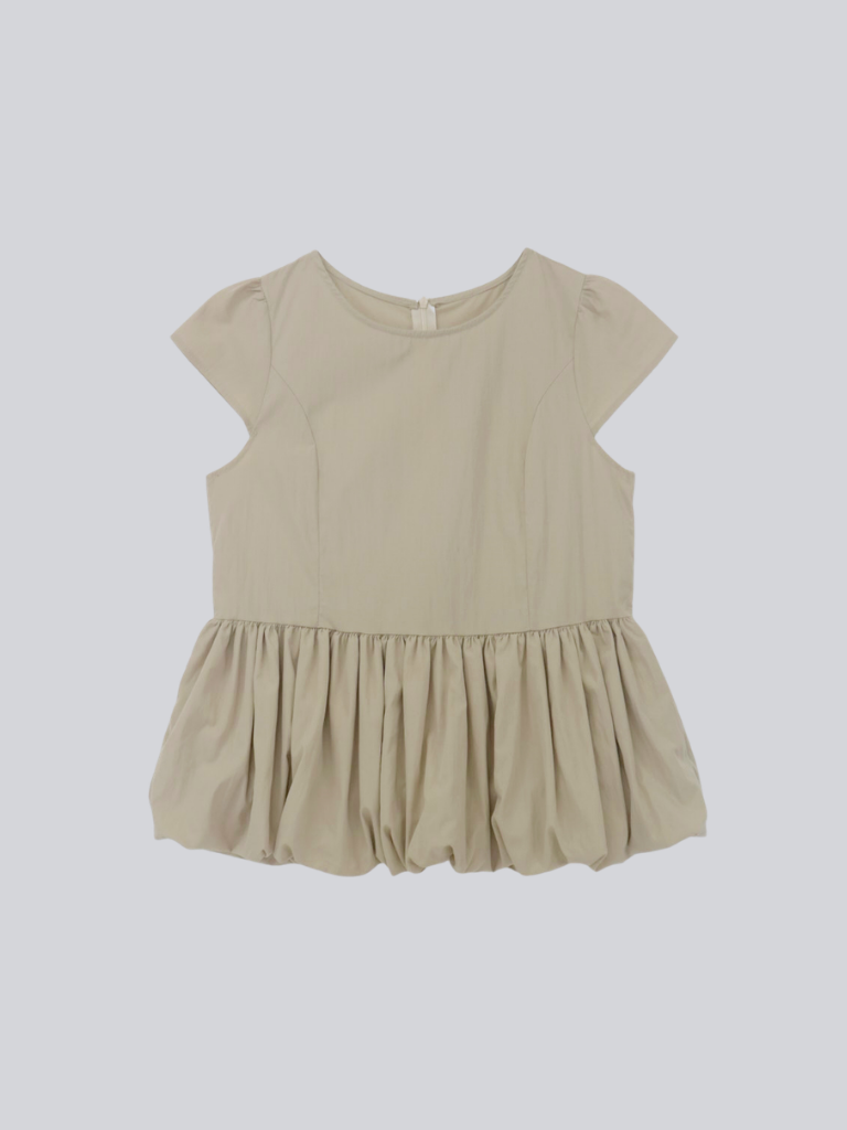 peplum puff sleeve blouse
